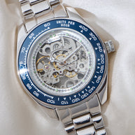 Roxerina Blue Tachymeter Silver Watch