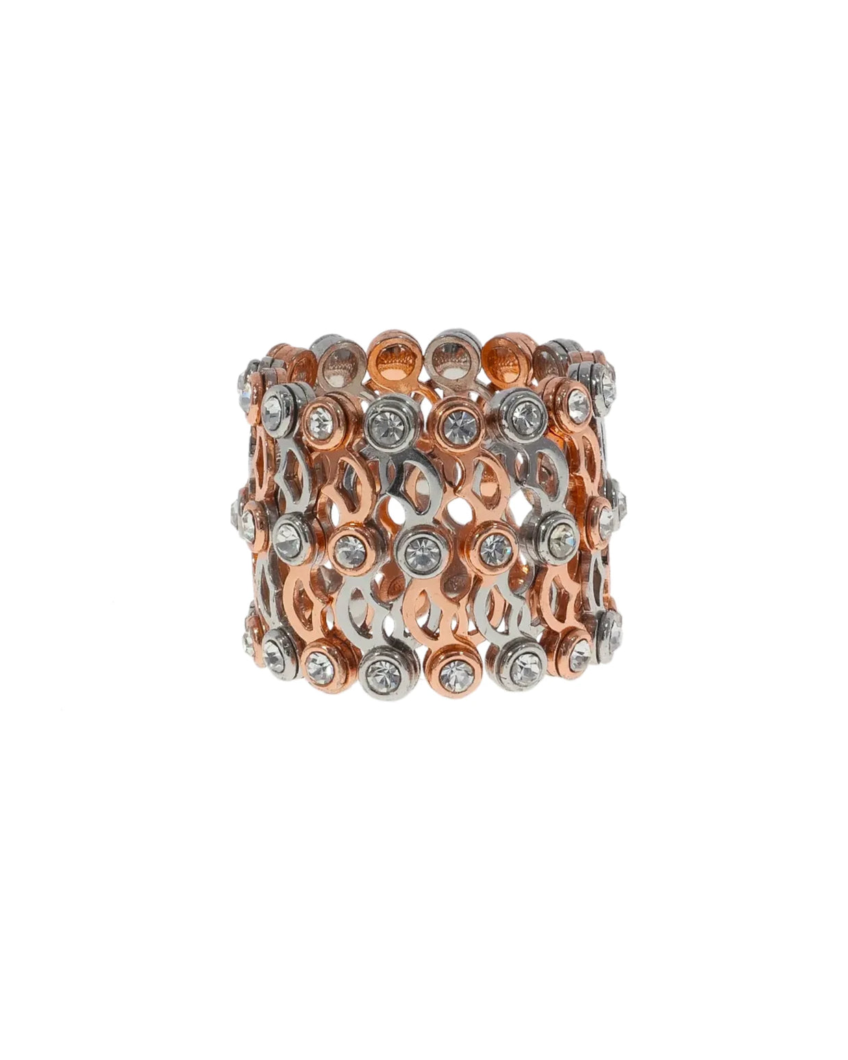 Twilight Luxe: Dual Tone Elegance Ring