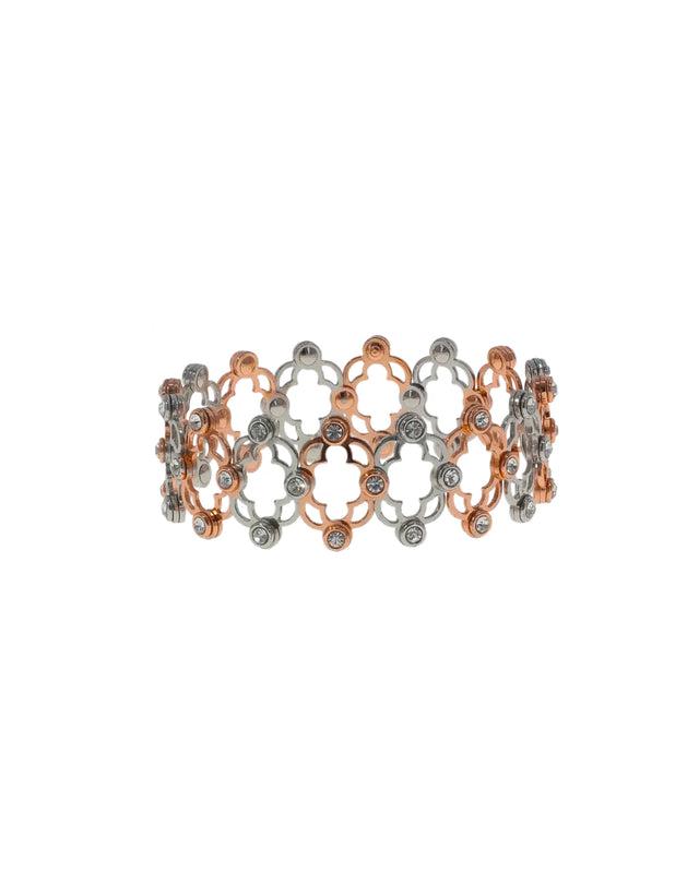 Twilight Luxe: Dual Tone Elegance Ring