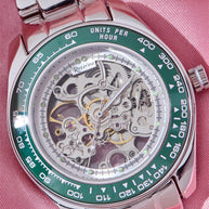 Roxerina Green Tachymeter Silver Watch