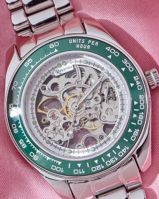 Roxerina Green Tachymeter Watch in 92.5 Silver