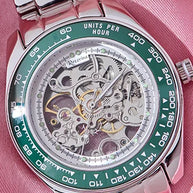 Roxerina Green Tachymeter Watch in 92.5 Silver