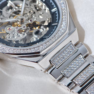 Roxerina Hexa Black Stone Silver Watch