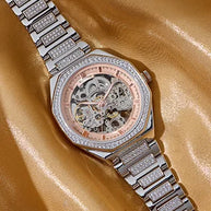 Roxerina Hexa Rose Gold Watch in 92.5 Silver
