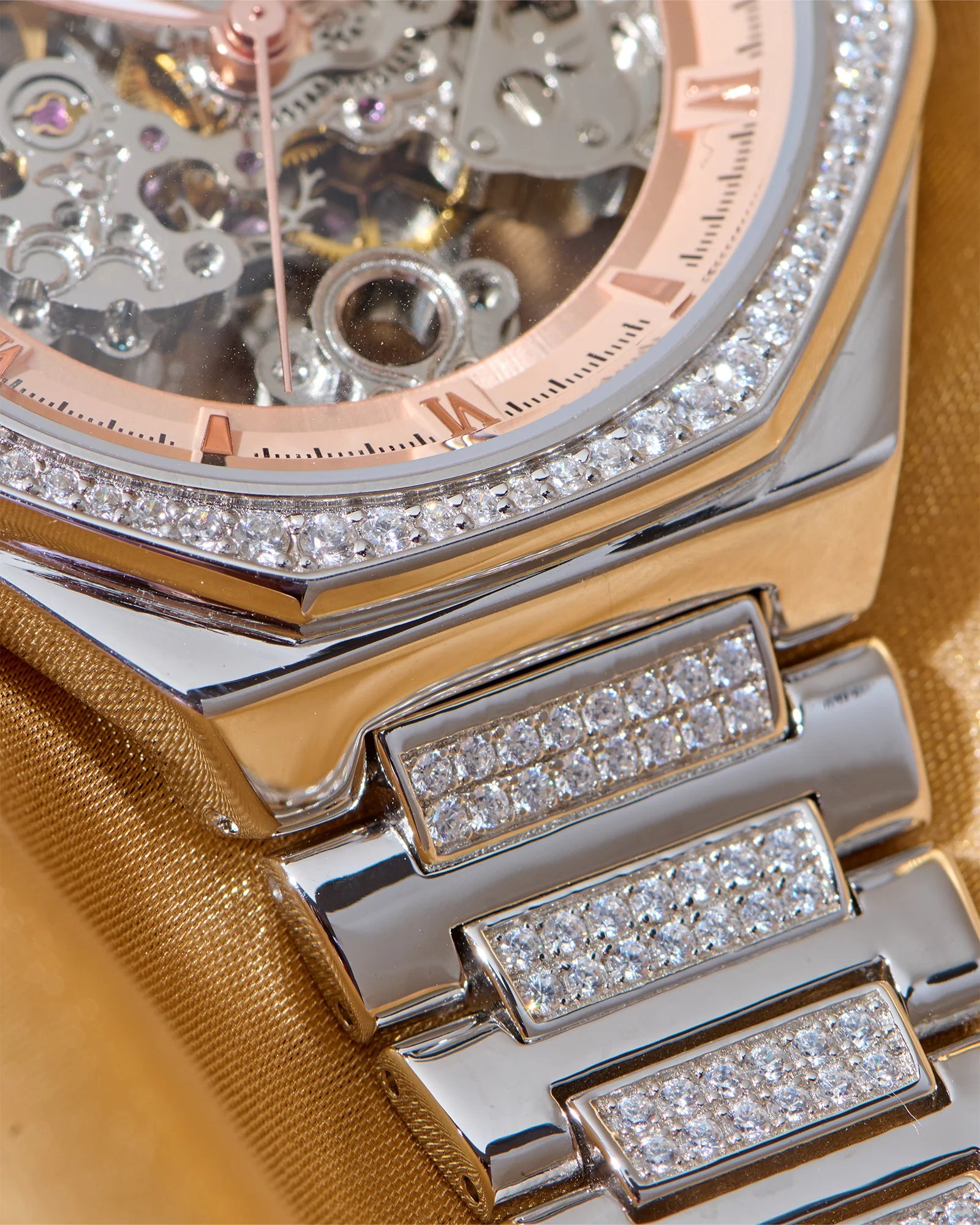 Roxerina Hexa Rose Gold Silver Watch