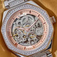 Roxerina Hexa Rose Gold Watch in 92.5 Silver
