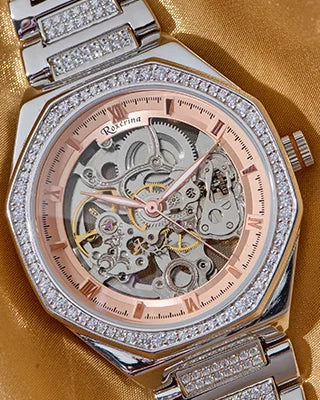 Roxerina Hexa Rose Gold Silver Watch
