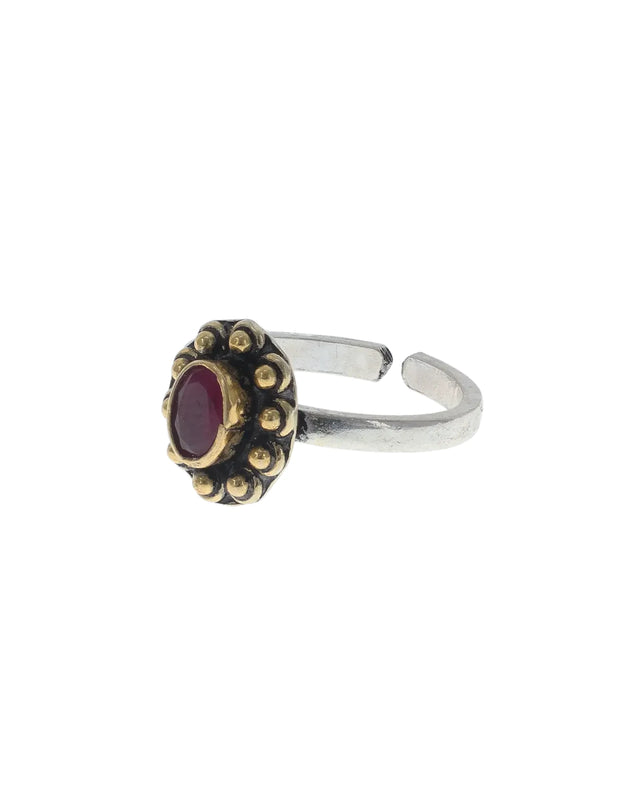 Ruby Royale: Antique Gold Toe Bichudi