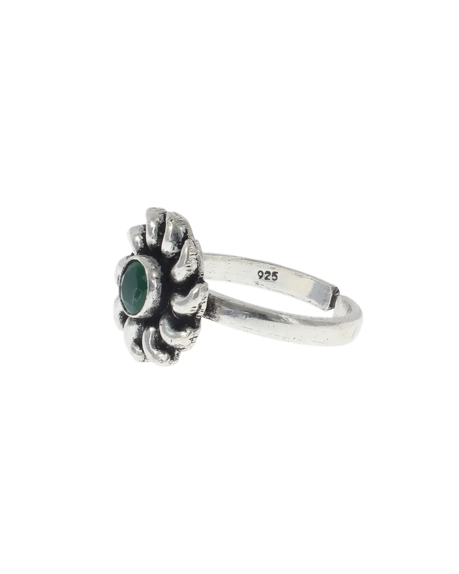 Emerald Elegance Toe Ring