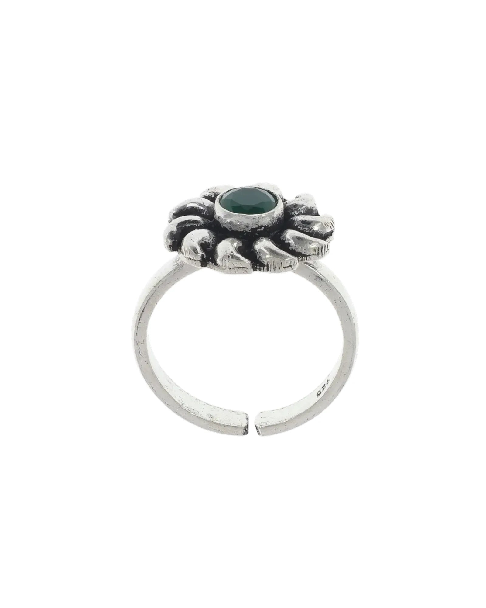 Emerald Elegance Toe Ring