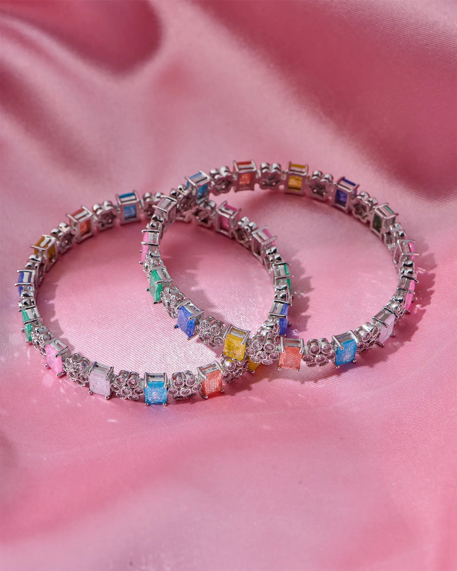 Silsila's Lustrous Crystal Bangles