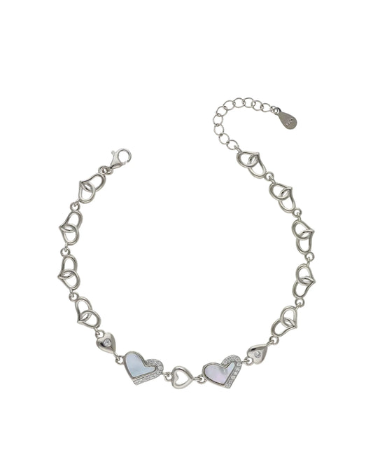 Heartfelt Elegance Charm Bracelet in 92.5 Silver