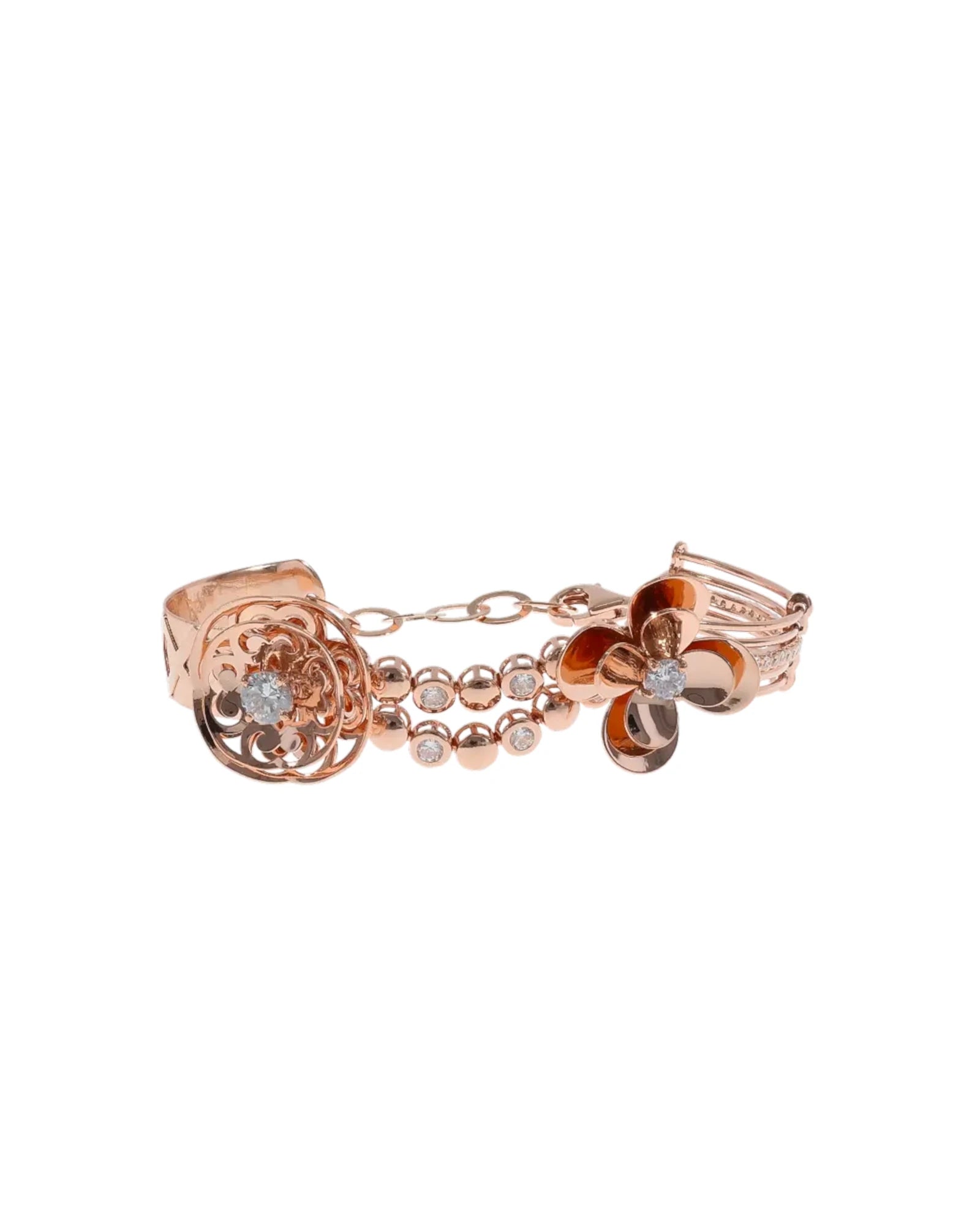 Glimmering Rose Charm Bracelet