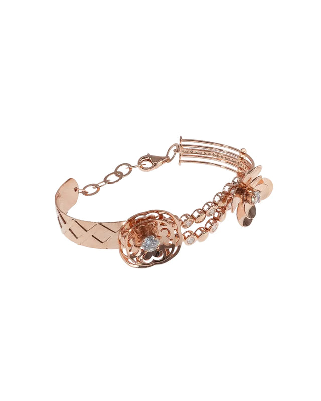 Glimmering Rose Charm Bracelet