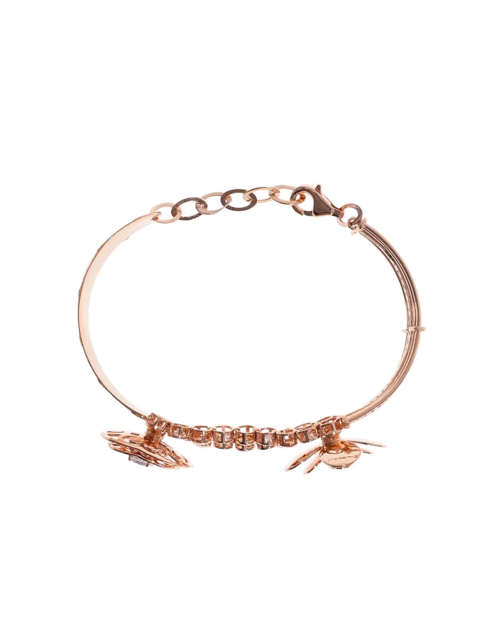 Glimmering Rose Charm Bracelet