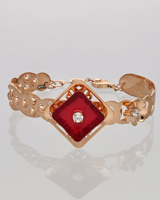 Felix Rose Gold Kemp Kada in 92.5 Silver