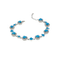 Twilight Bloom Blue Charm Bracelet