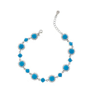 Twilight Bloom Blue Charm Bracelet
