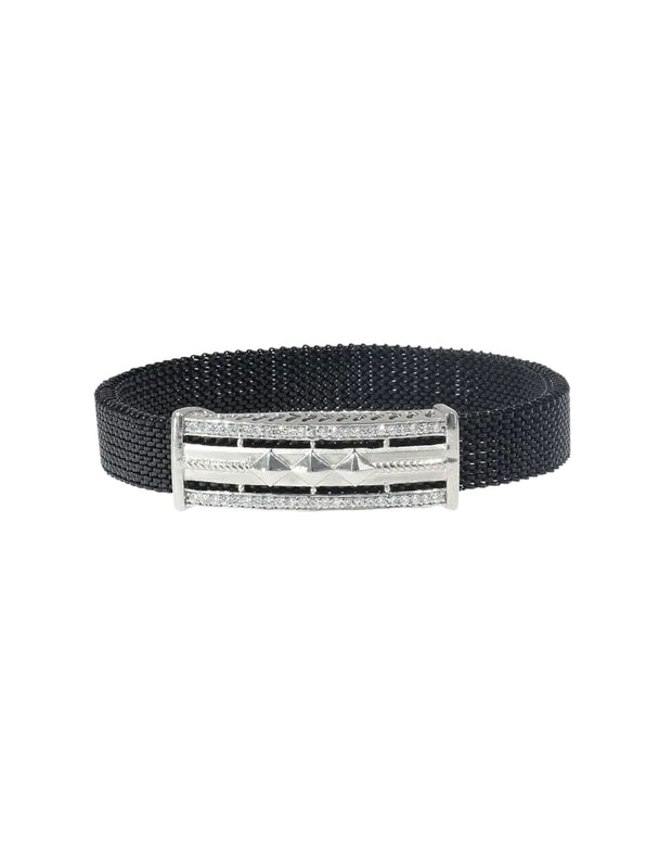 Twilight Luxe Kada: Silver & Diamond Charm