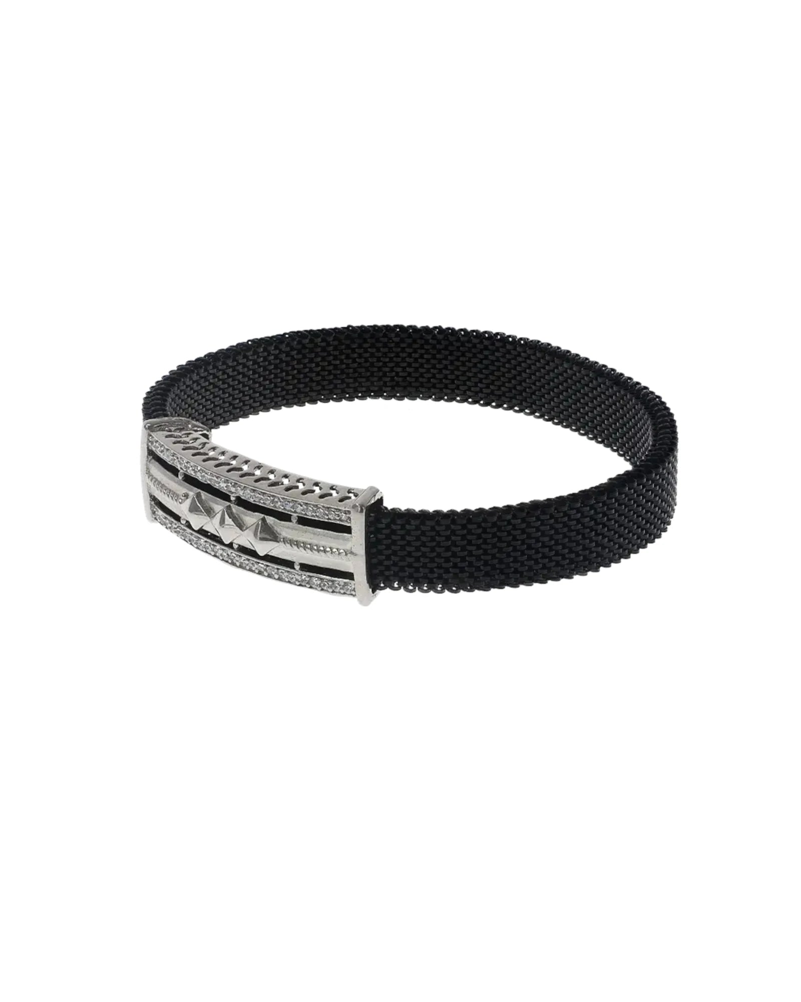 Twilight Luxe Kada: Silver & Diamond Charm
