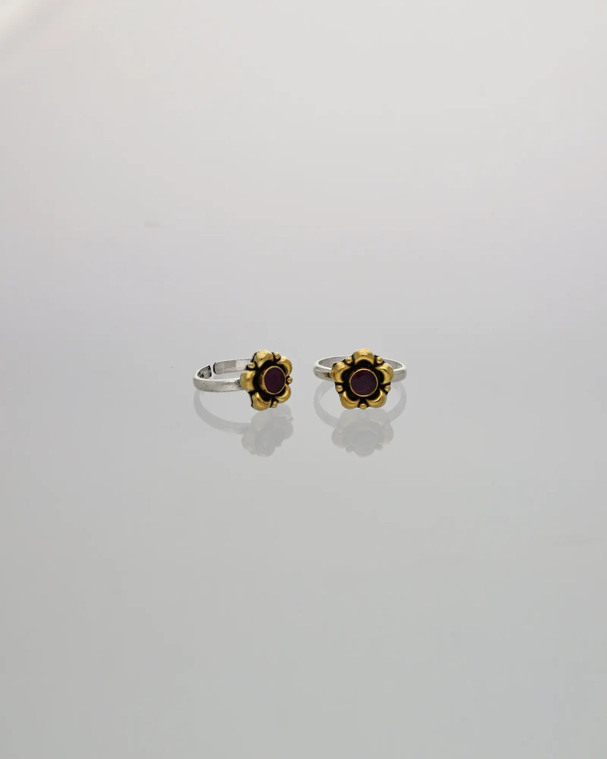 Ruby Bloom Toe Ring
