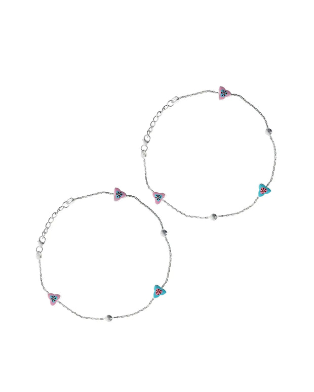 Butterfly Bliss Silver Anklet in 92.5 Silver