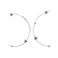Butterfly Bliss Silver Anklet