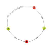 Chic Evil Eye Silver Anklet Bliss