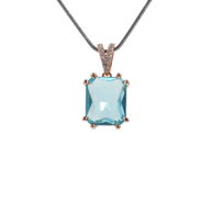 Aqua Rose Charm Duo Necklace