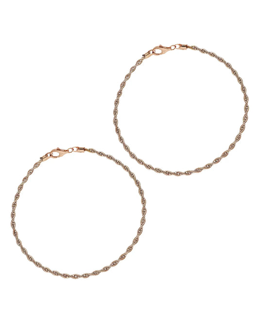 Spiral Serenity Anklet Elegance in 92.5 Silver