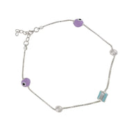 Charmed Eyes: Colourful Evil Eye Anklet