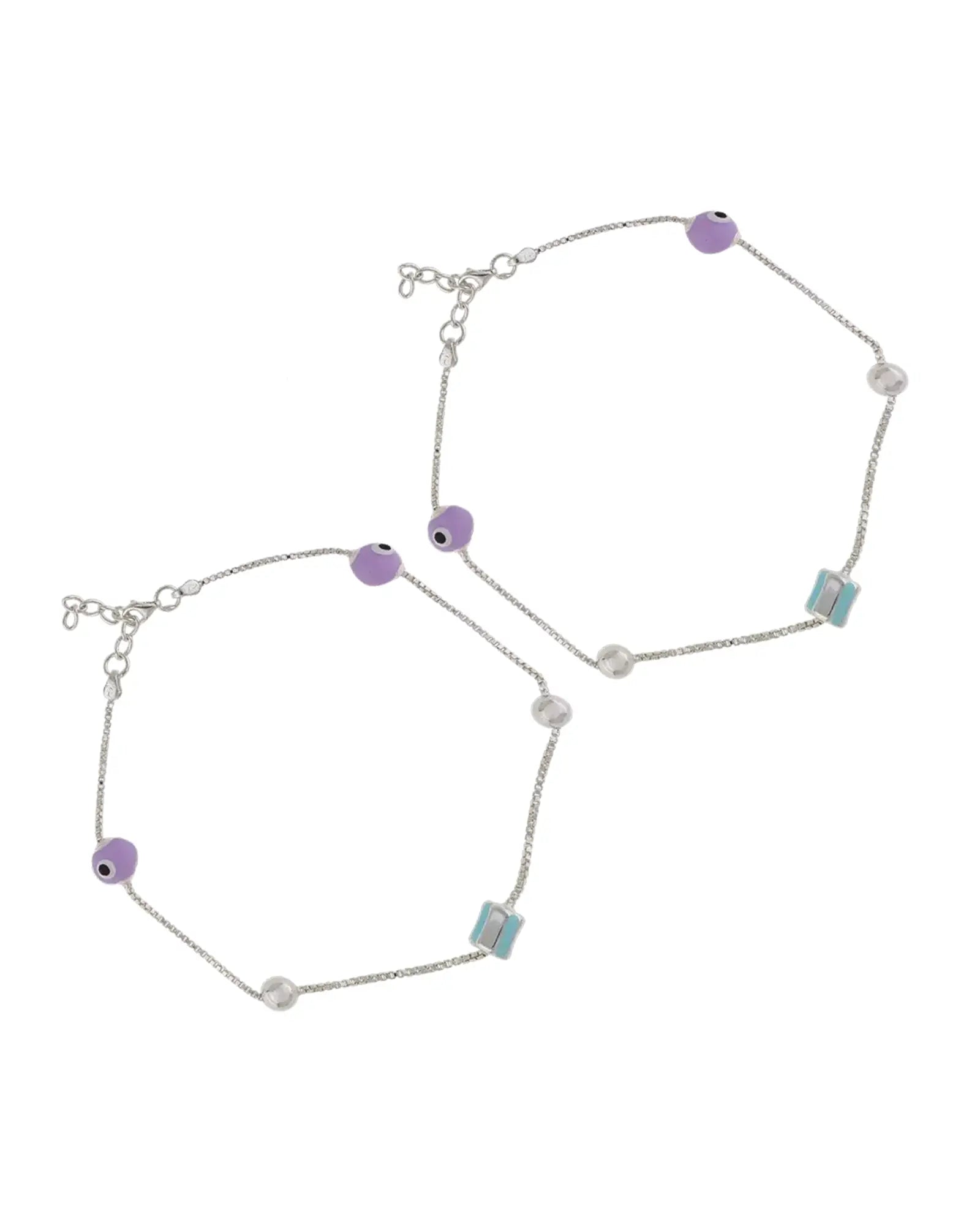 Charmed Eyes: Colourful Evil Eye Anklet