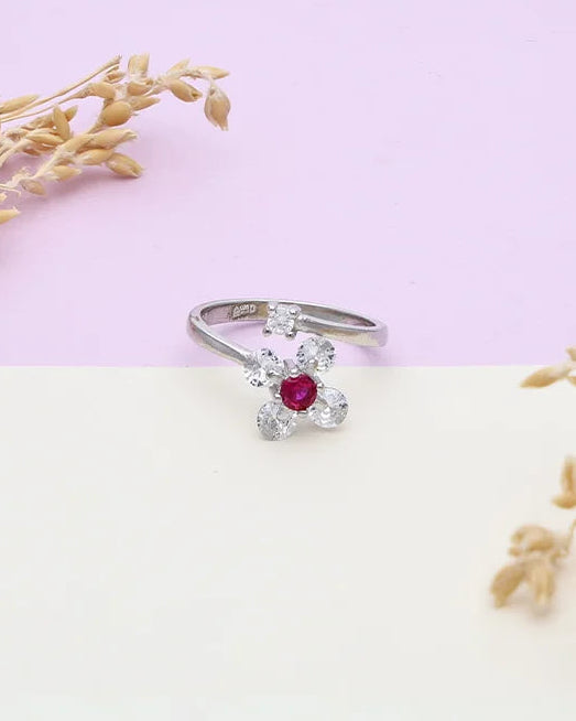 EverBloom Adjustable Floral Ring in 92.5 Silver