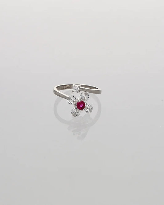 EverBloom Adjustable Floral Ring in 92.5 Silver