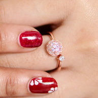 Rose Gold Radiance: Adjustable Dome Ring