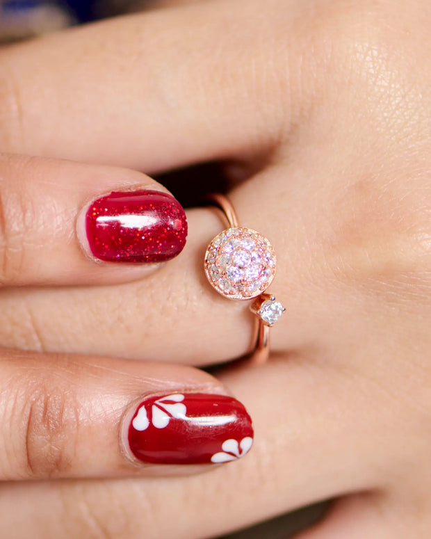 Rose Gold Radiance: Adjustable Dome Ring