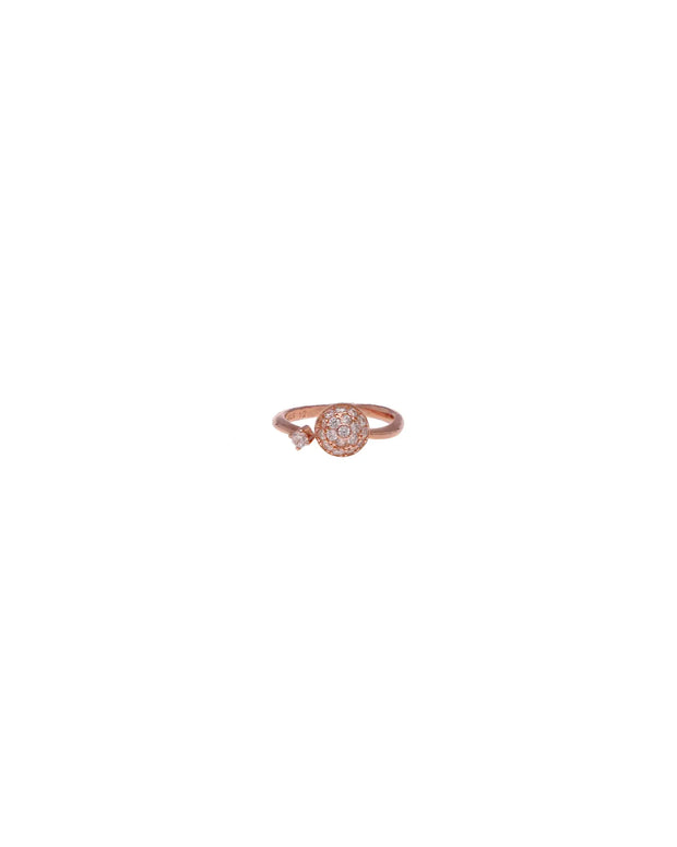 Rose Gold Radiance: Adjustable Dome Ring in 92.5 Silver