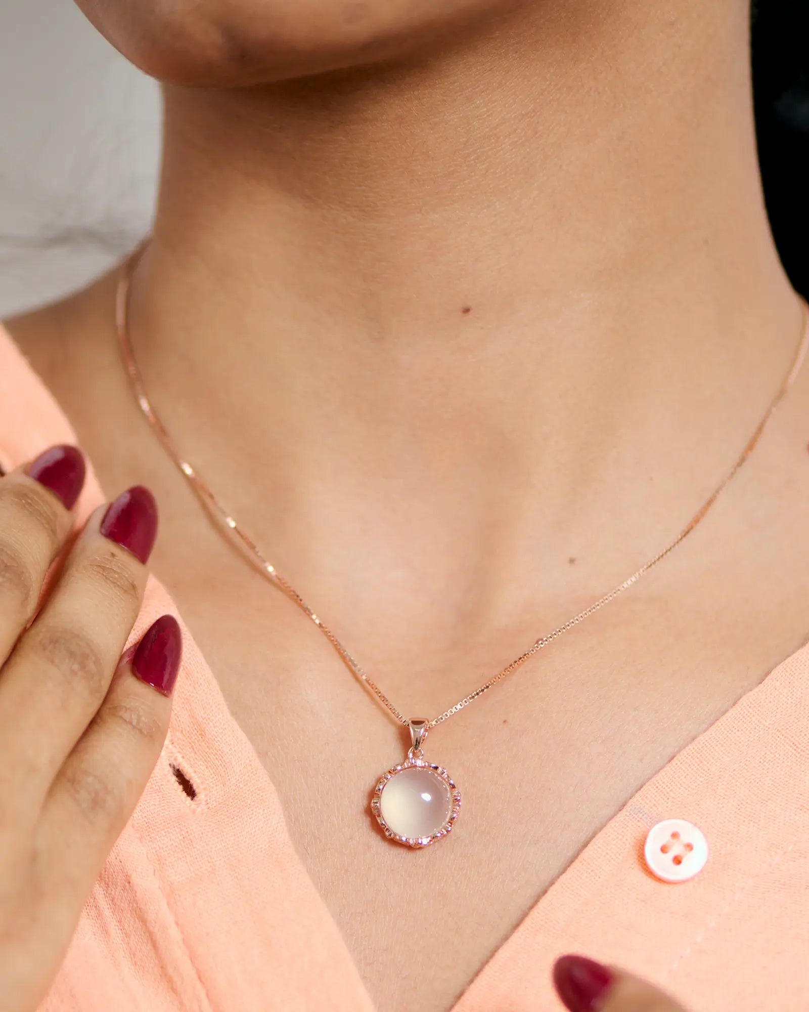Lunar Elegance Rose Gold Pendant