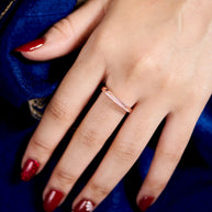 Dazzling Duo: Rose Gold Elegance Ring
