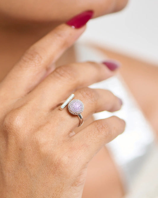 LuxeSphere Adjustable Ring in 92.5 Silver