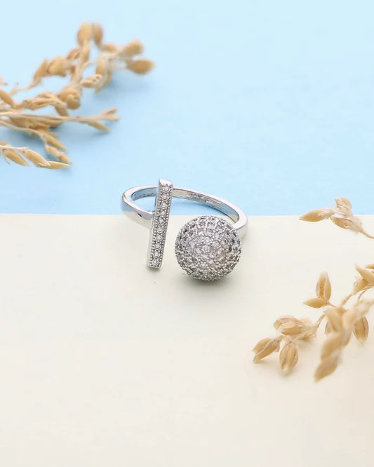 LuxeSphere Adjustable Ring in 92.5 Silver