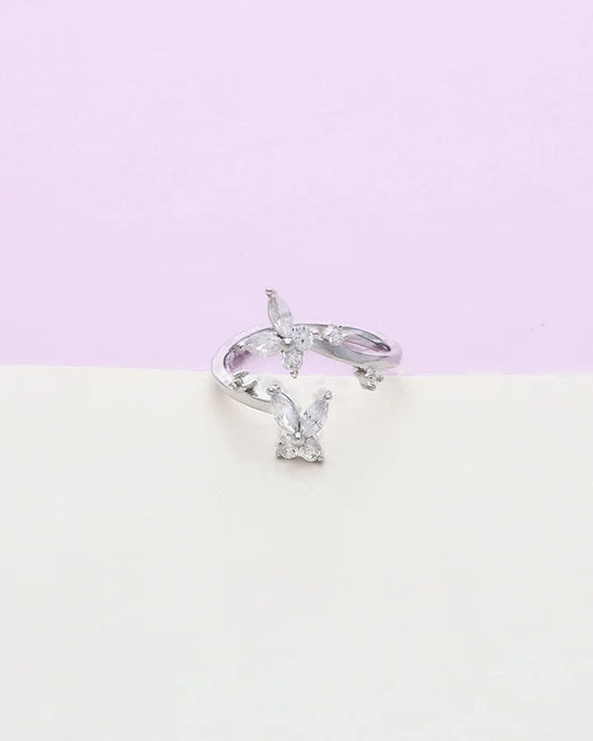 Wings Adjustable Ring in 92.5 Silver