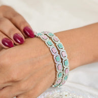 Mint Rhodium Elegance Bangles