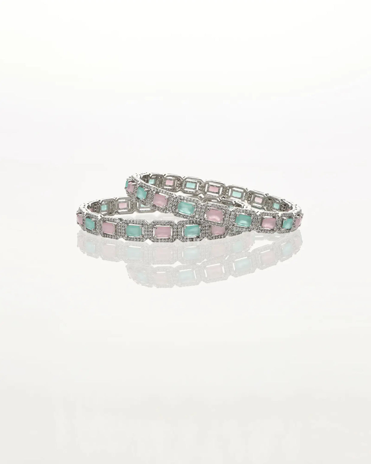 Mint Rhodium Elegance Bangles