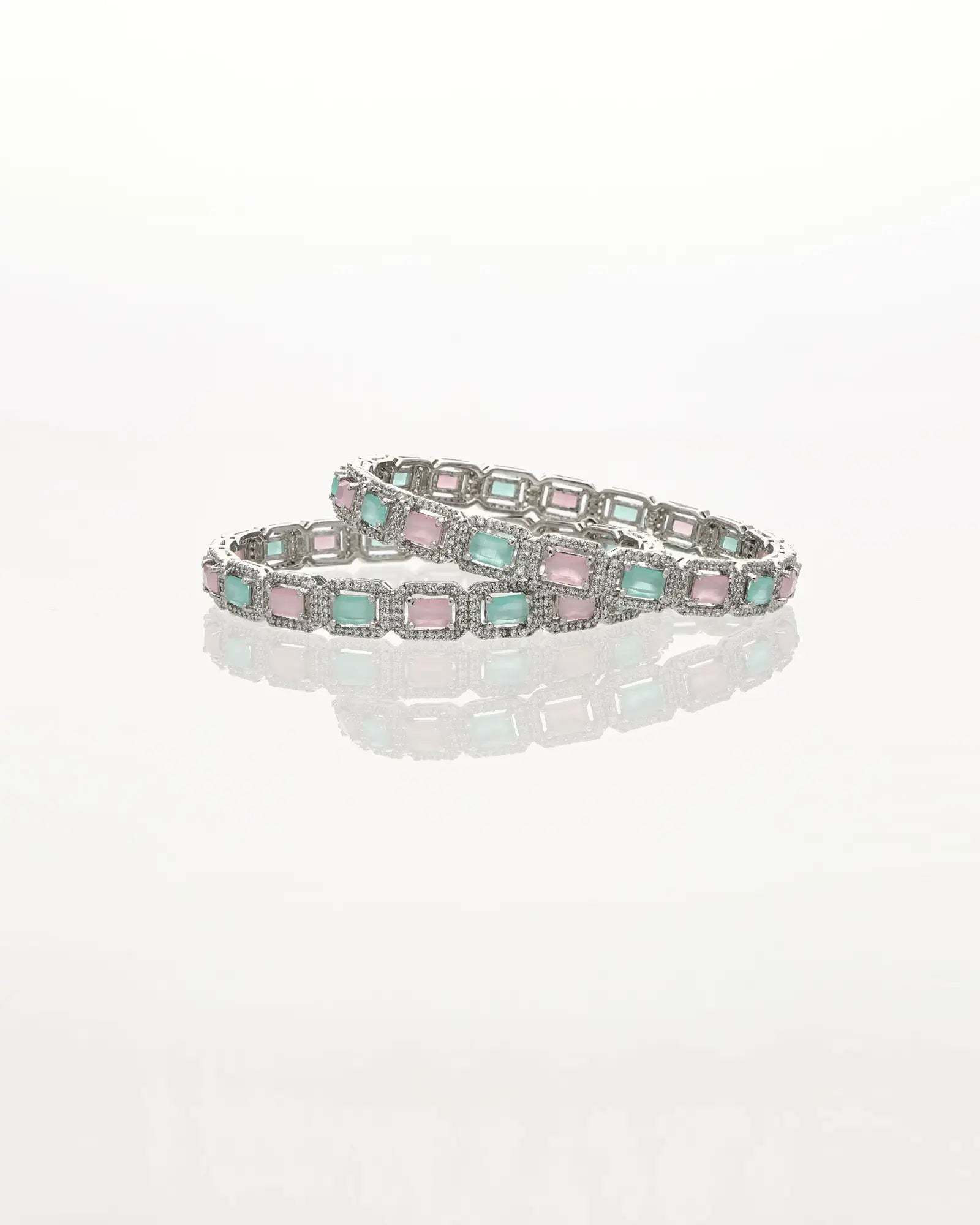 Mint Rhodium Elegance Bangles