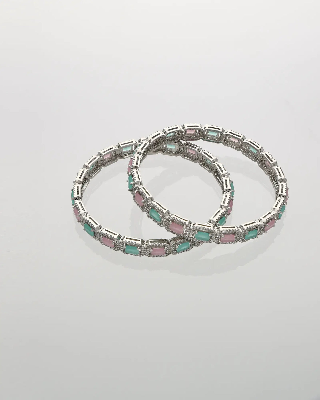 Mint Rhodium Elegance Bangles