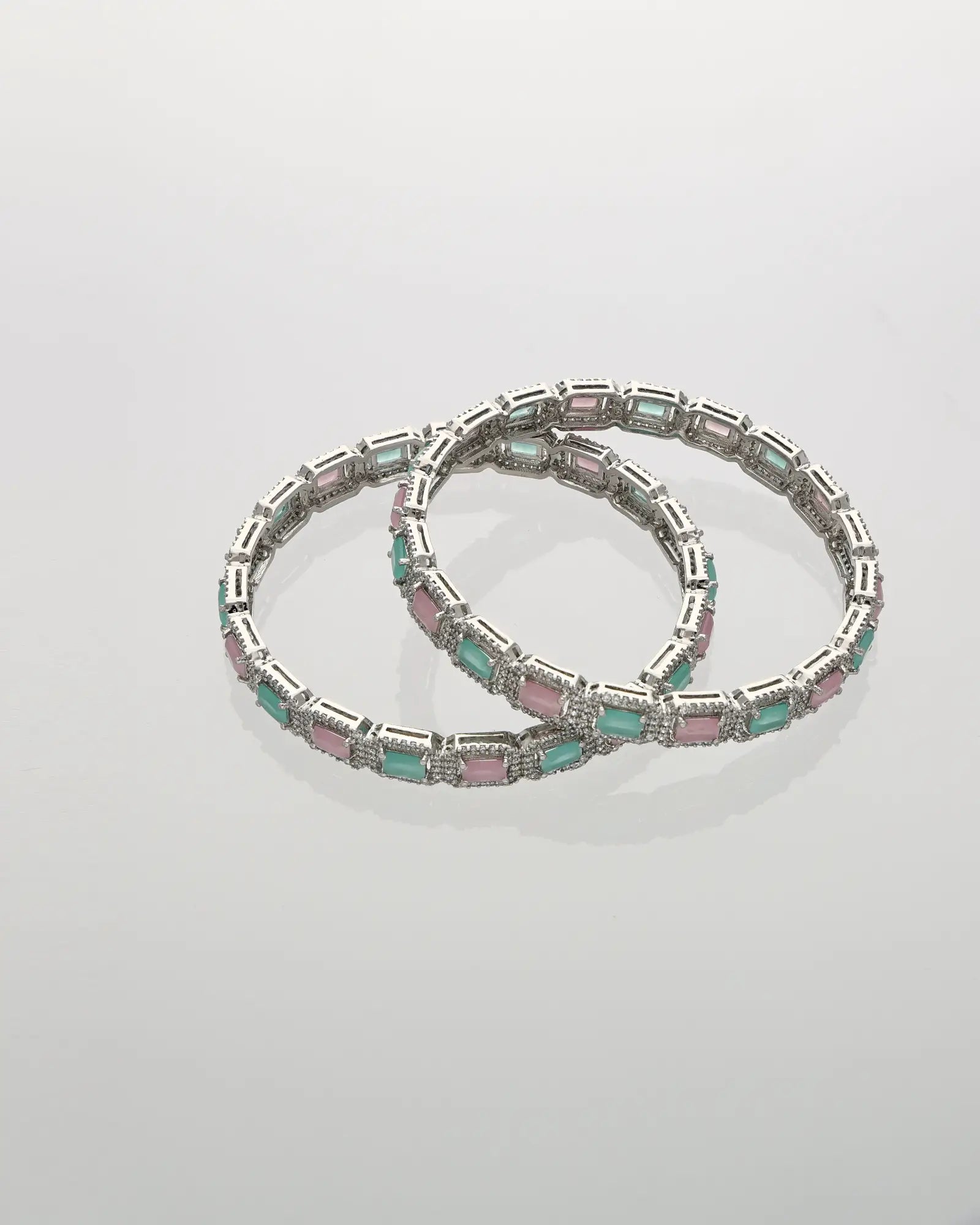 Mint Rhodium Elegance Bangles
