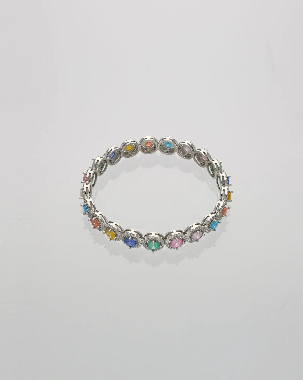 Rainbow Radiance: Rhodium Bangles