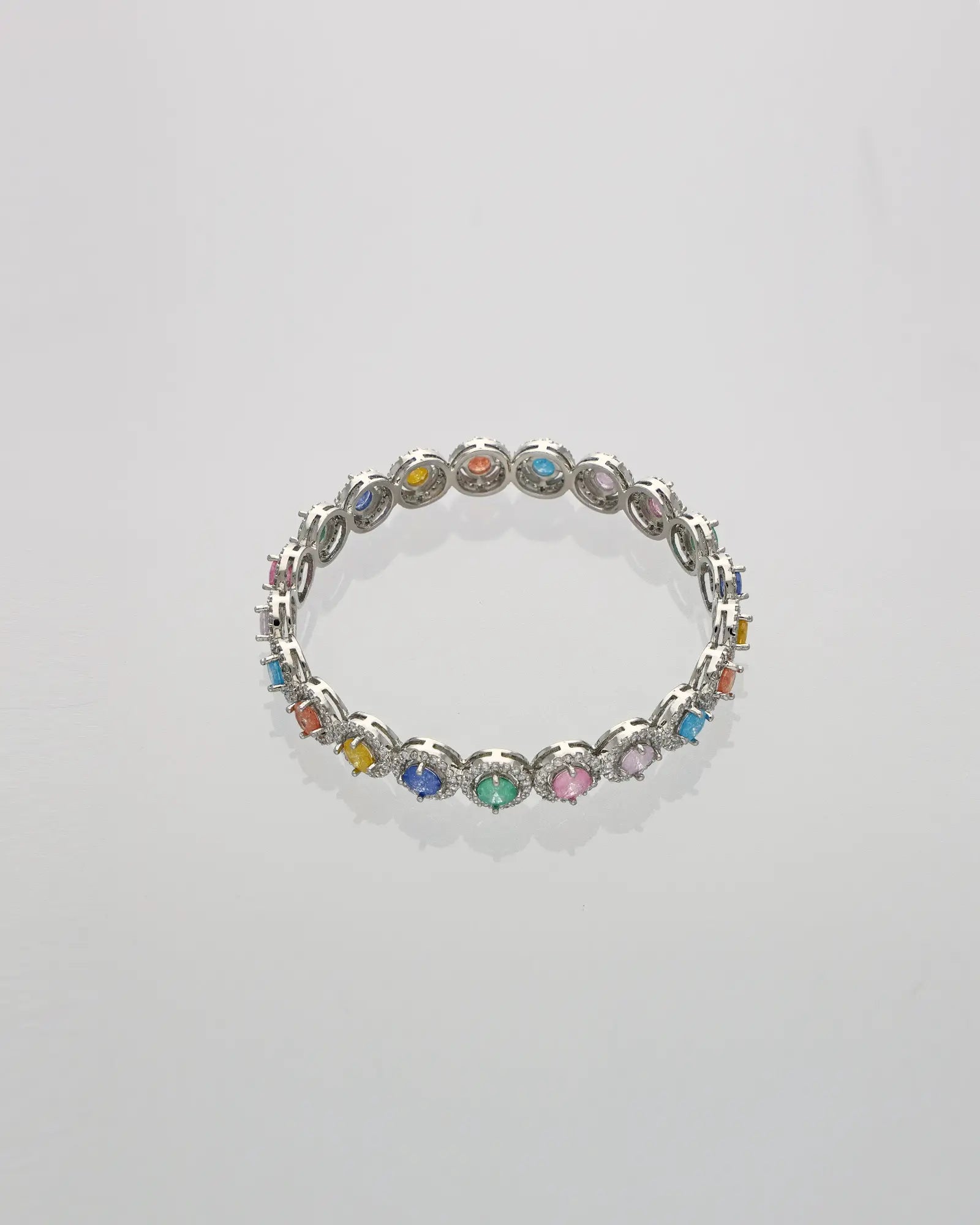 Rainbow Radiance: Rhodium Bangles