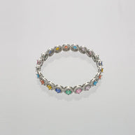 Rainbow Radiance: Rhodium Bangles